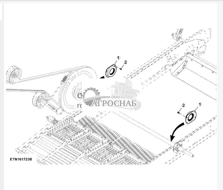 Комплект щеток для крышки промежуточного вала молотилки 